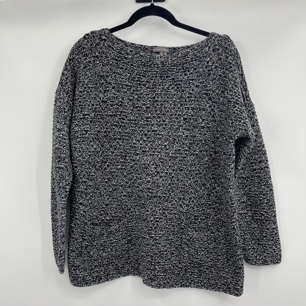 Women’s Vince Camuto grey knitted pull over sweater with pockets size xl